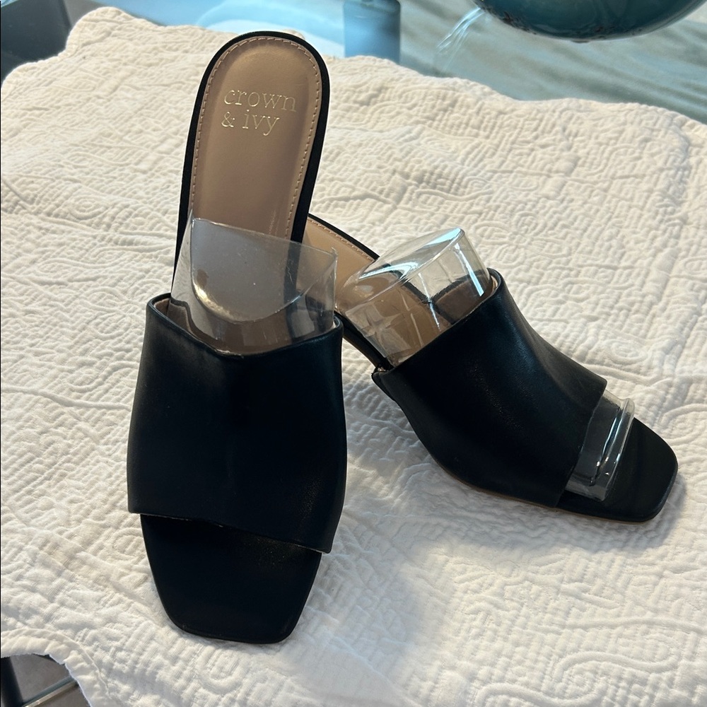 Crown & Ivy Black Women's Mules